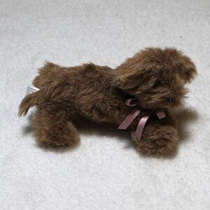 🩷🐶Vintage 1990 Hamilton Collection Brown Puppy With Pink Bow